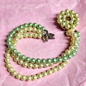 Faux Pearl 2 Tone Japan Bracelet